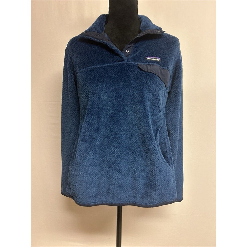 Patagonia Women Sz Medium Blue Re-Tool Snap-T Fleece Pullover